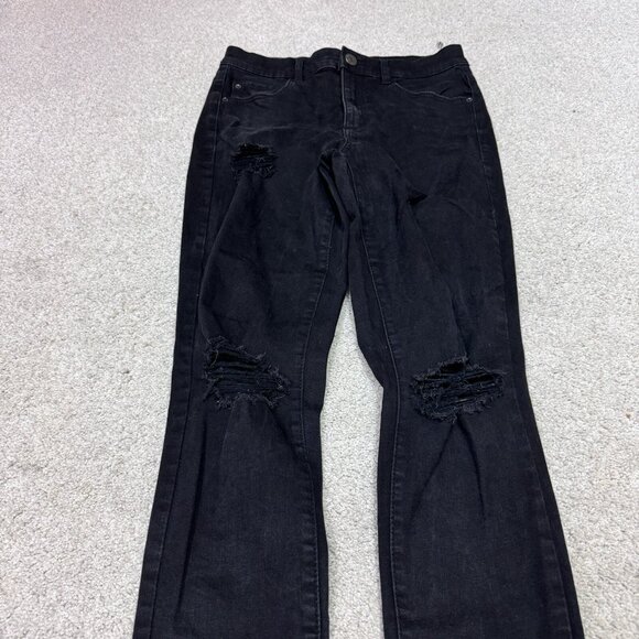 Garage Jeans Retro High Waist Jegging Black Distressed Pockets Size 5 - Picture 6 of 12